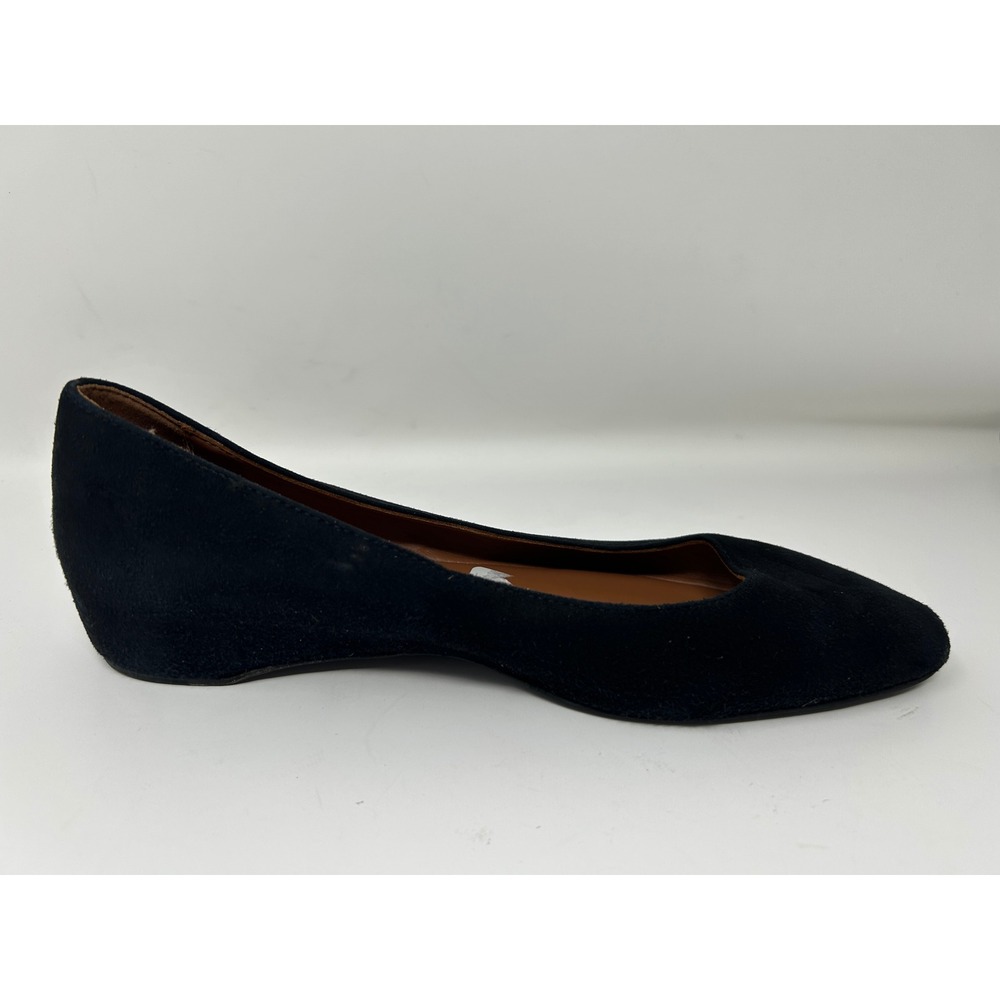 Aquatalia Black Suede Wedge Flats Made in Italy Womens Size 6.5 Almond Toe - Picture 6 of 9